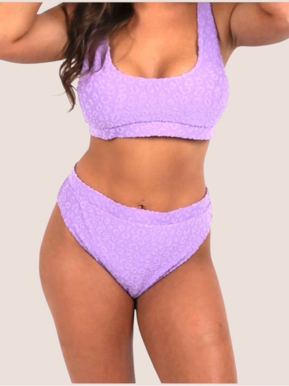 Purple Lilac Floral Tropical Resortwear Bikini Size Medium NWT
